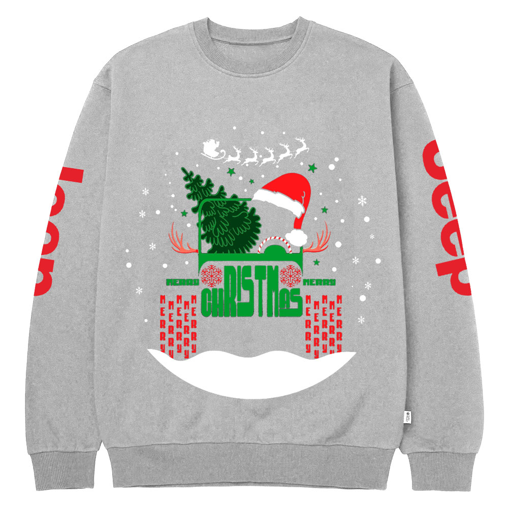 Snow Christmas Hat Off Road Car Jp Crew Neck Sweatshirt