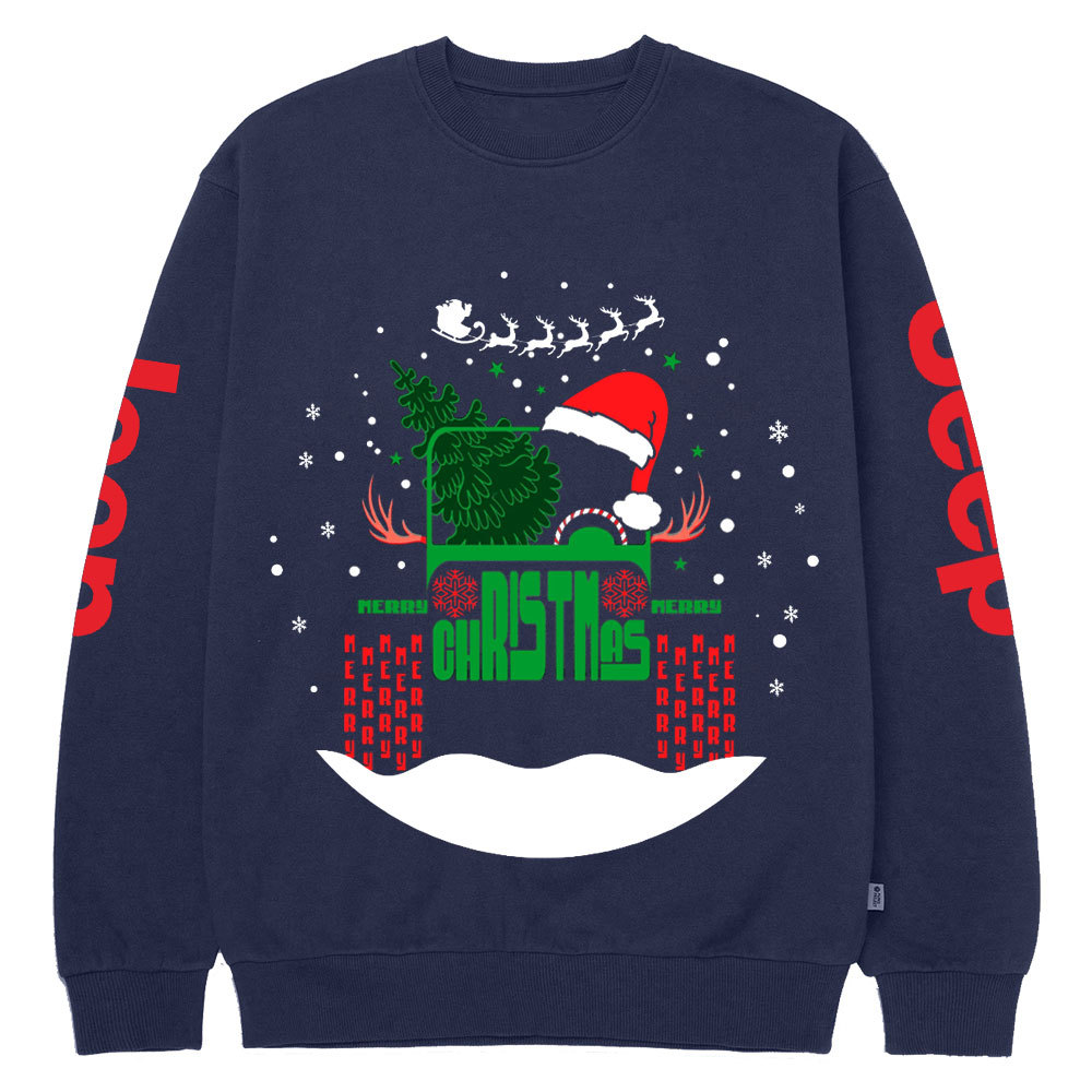 Snow Christmas Hat Off Road Car Jp Crew Neck Sweatshirt