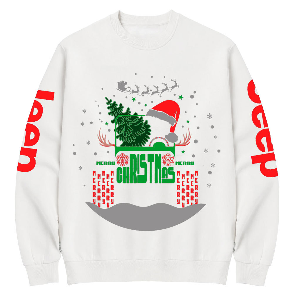 Snow Christmas Hat Off Road Car Jp Crew Neck Sweatshirt