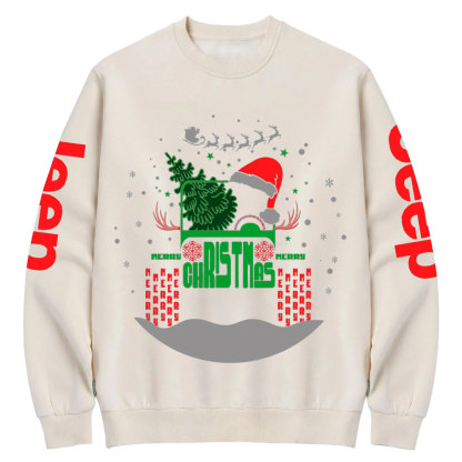 Snow Christmas Hat Off Road Car Jp Crew Neck Sweatshirt