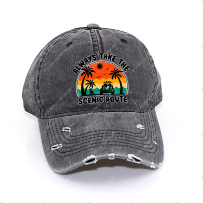 Always Take The Scenic Route Jp Beach Baseball Cap