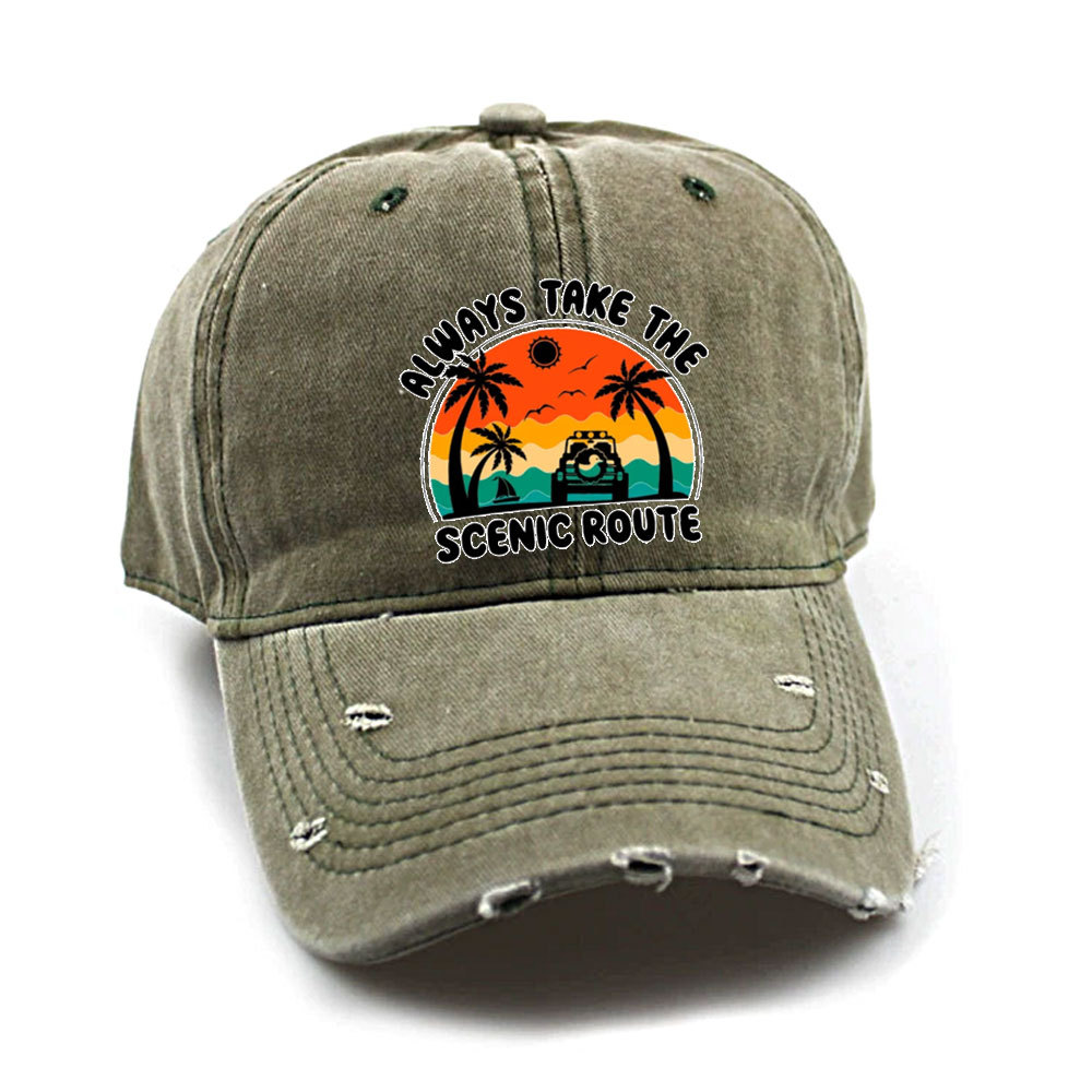 Always Take The Scenic Route Jp Beach Baseball Cap