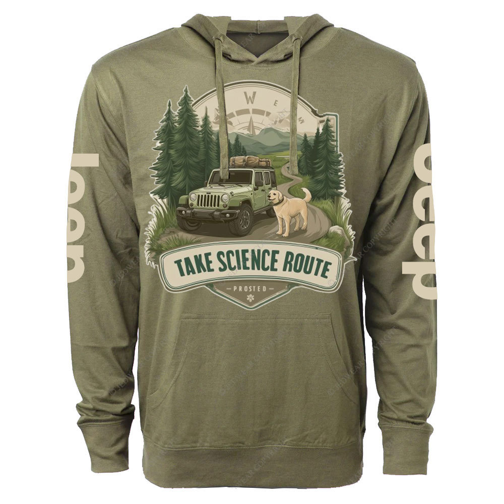 Take Science Route with Dog Jp Oversized Lightweight Hoodie