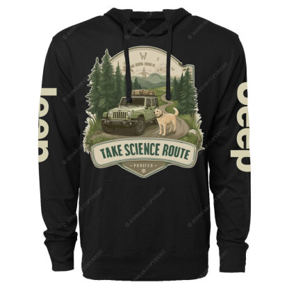 Take Science Route with Dog Jp Oversized Lightweight Hoodie