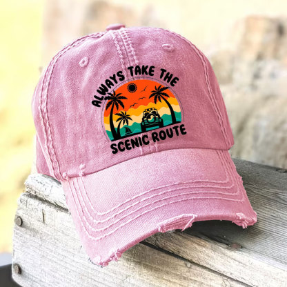 Always Take The Scenic Route Jp Beach Baseball Cap