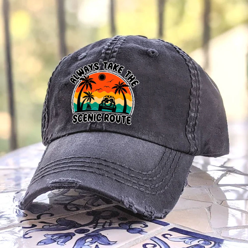 Always Take The Scenic Route Jp Beach Baseball Cap