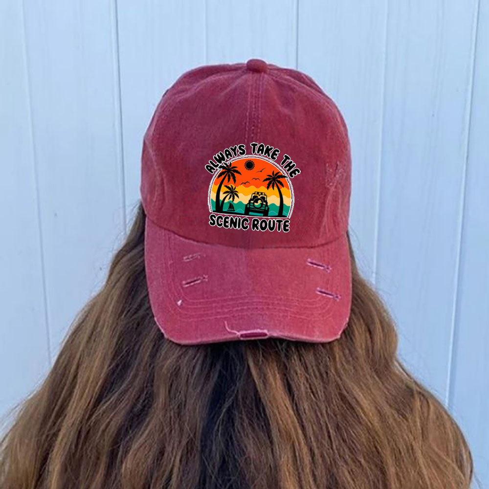 Always Take The Scenic Route Jp Beach Baseball Cap