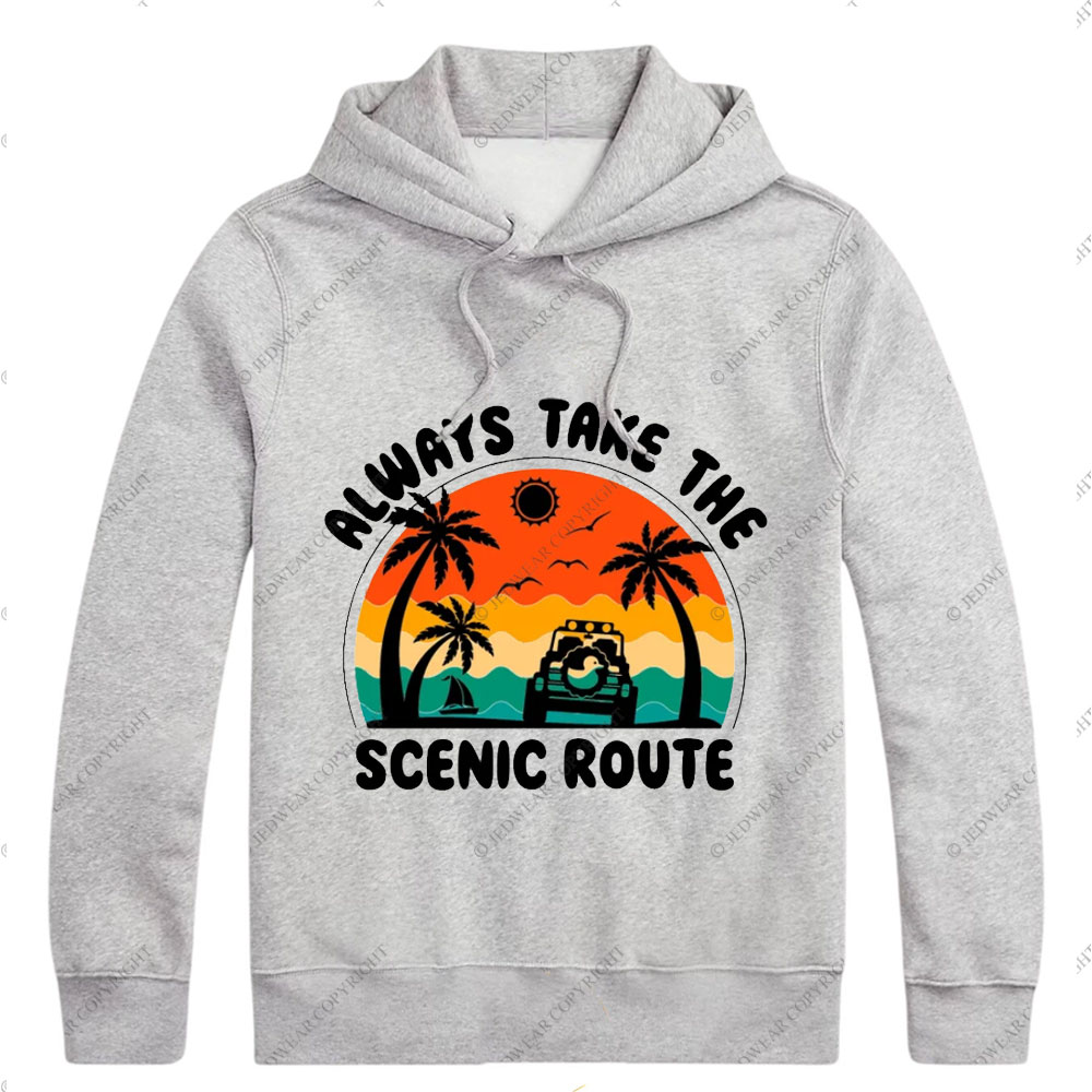 Always Take The Scenic Route Jp Beach Oversized Hoodie
