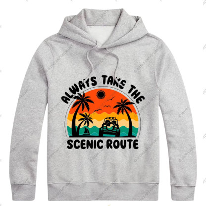 Always Take The Scenic Route Jp Beach Oversized Hoodie