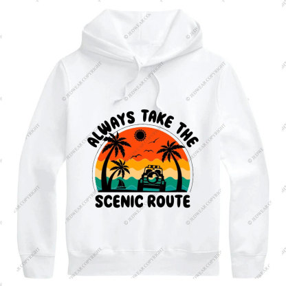 Always Take The Scenic Route Jp Beach Oversized Hoodie