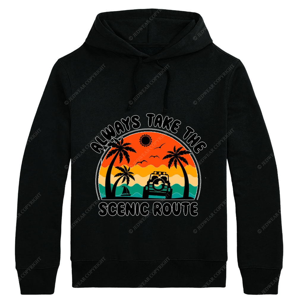 Always Take The Scenic Route Jp Beach Oversized Hoodie