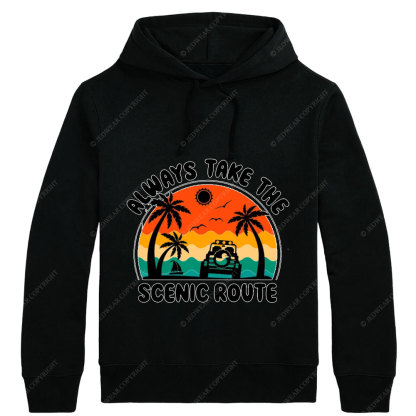 Always Take The Scenic Route Jp Beach Oversized Hoodie
