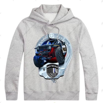 We've Got Your Six, Police Back the Blue Handcuff Oversized Hoodie