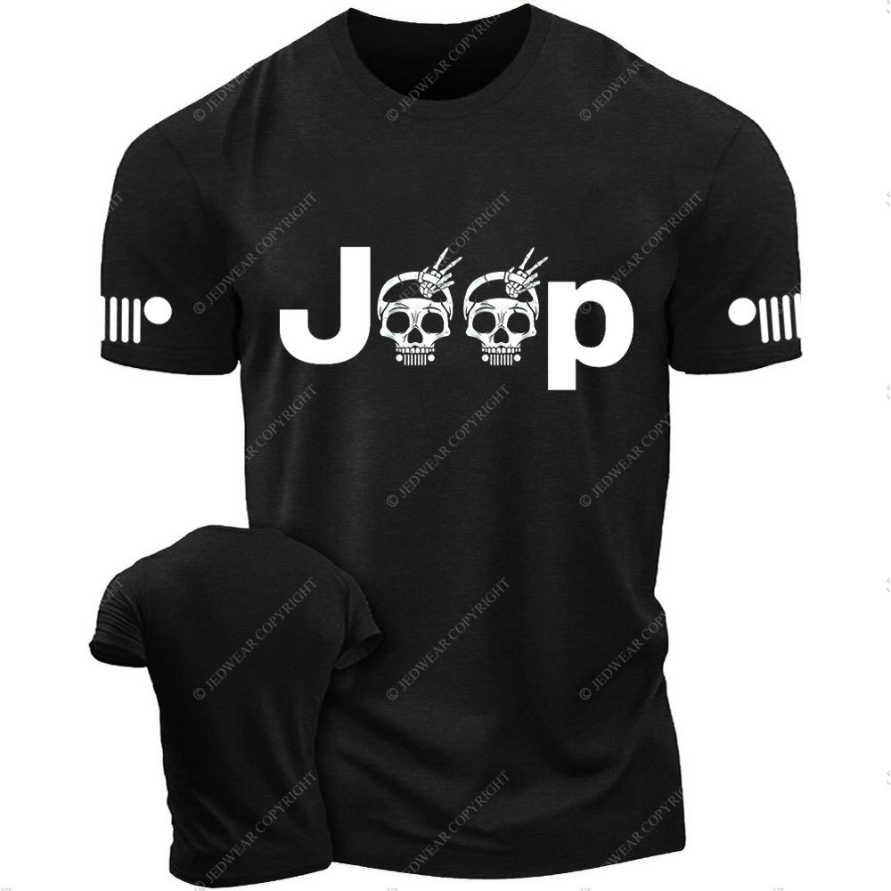 Jp Wave Skull Design T-Shirt