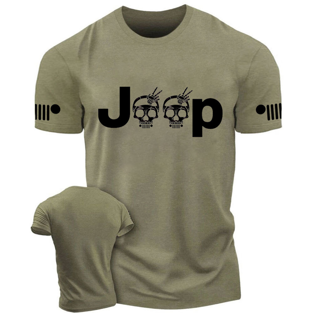 Jp Wave Skull Design T-Shirt
