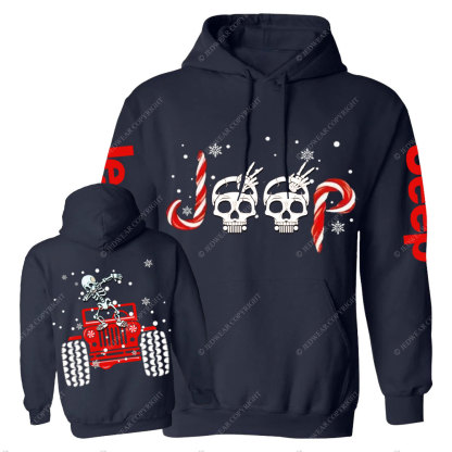 Candy Cane Skull Dancing Merry JperMas Casual Hoodie