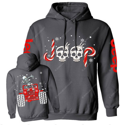 Candy Cane Skull Dancing Merry JperMas Casual Hoodie