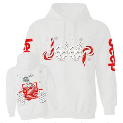 Candy Cane Skull Dancing Merry JperMas Casual Hoodie