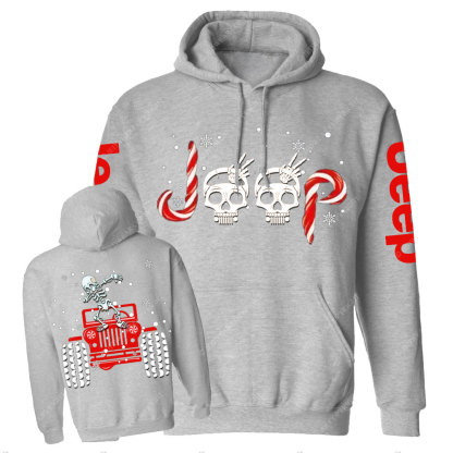 Candy Cane Skull Dancing Merry JperMas Casual Hoodie