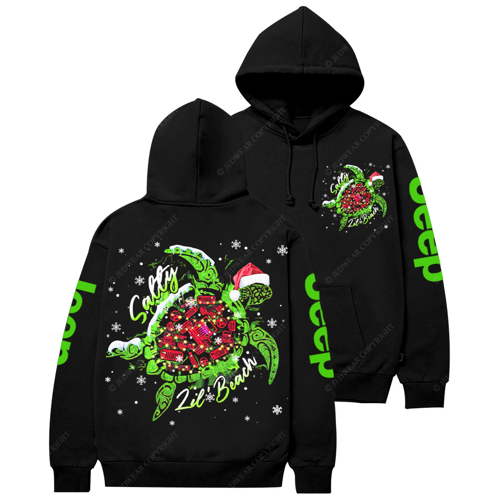 Salty Lil' Beach Turtle Christmas Jp Casual Hoodie