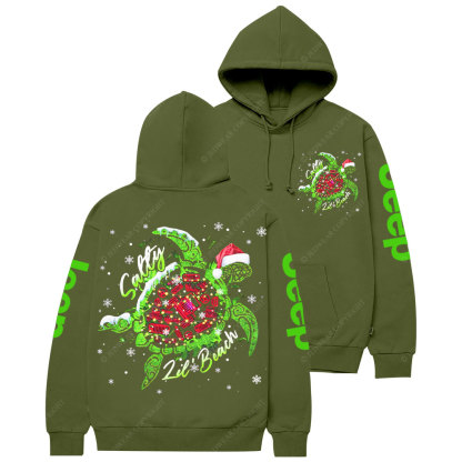 Salty Lil' Beach Turtle Christmas Jp Casual Hoodie