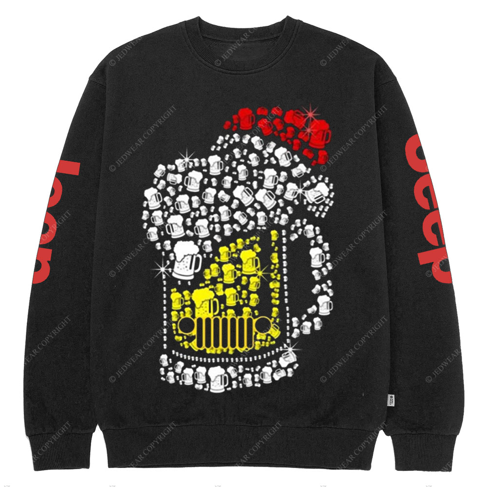 Jp beer Santa Hat Christmas Crew Neck Sweatshirt