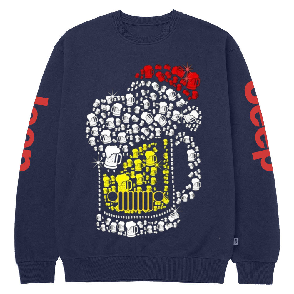 Jp beer Santa Hat Christmas Crew Neck Sweatshirt