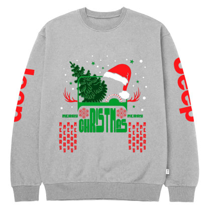 Christmas Hat Off Road Car Crew Neck Sweatshirt