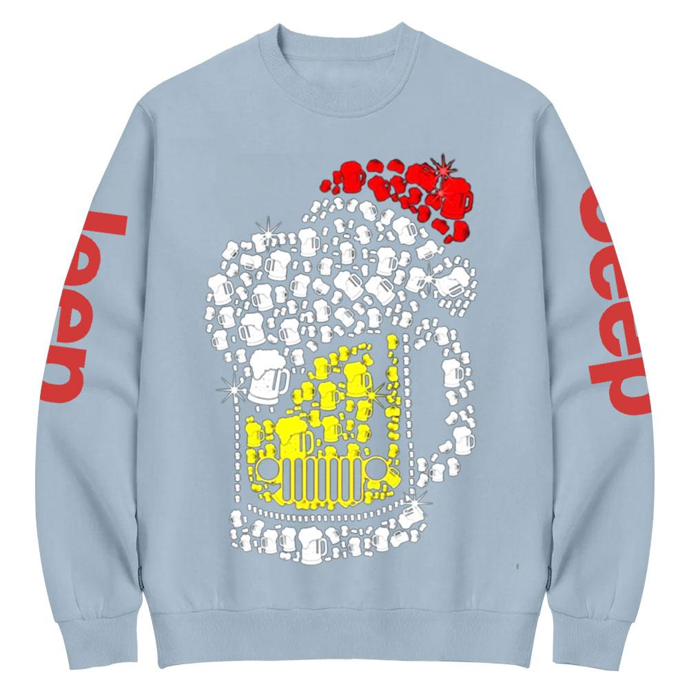 Jp beer Santa Hat Christmas Crew Neck Sweatshirt