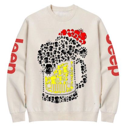 Jp beer Santa Hat Christmas Crew Neck Sweatshirt