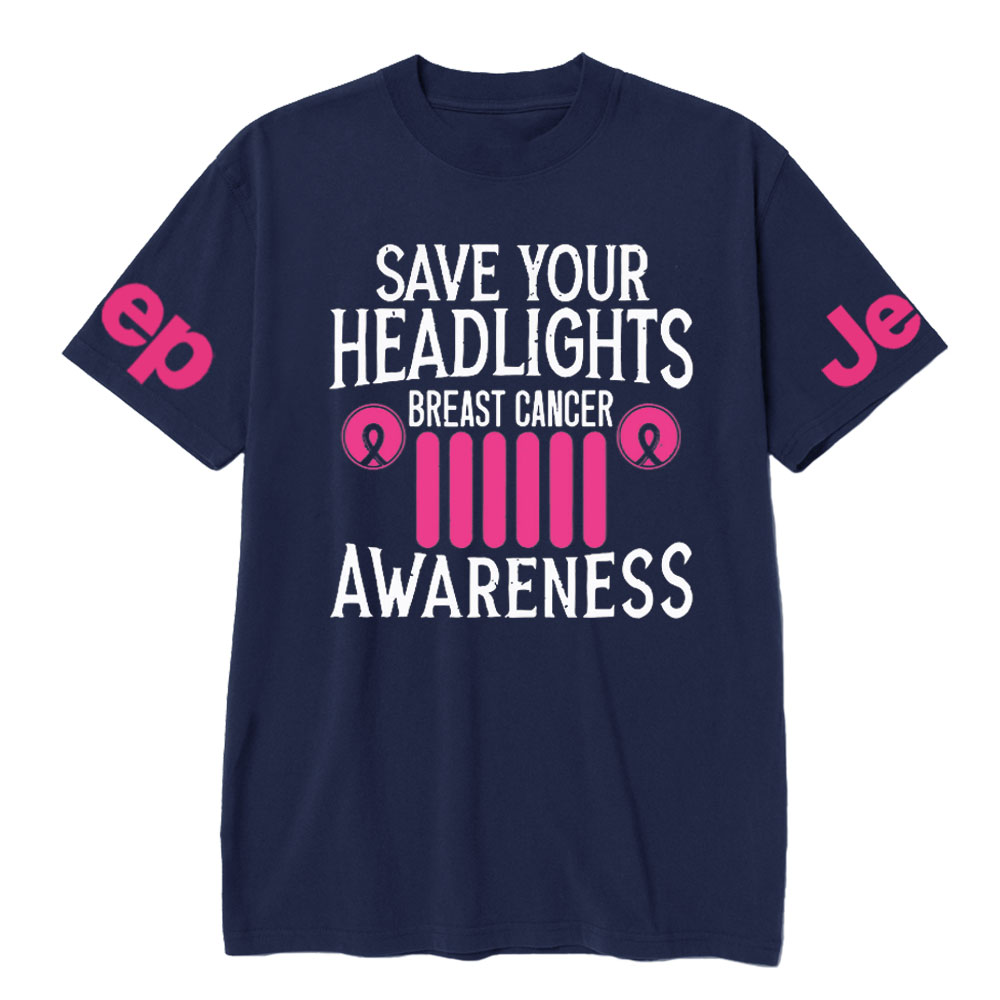 Save Your Headlights Breast Cancer Awareness Jp Ribbon T-shirt