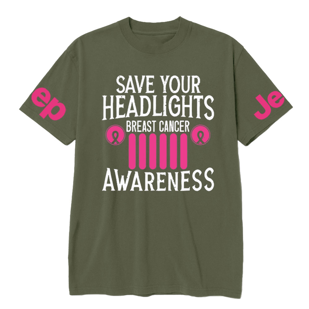 Save Your Headlights Breast Cancer Awareness Jp Ribbon T-shirt