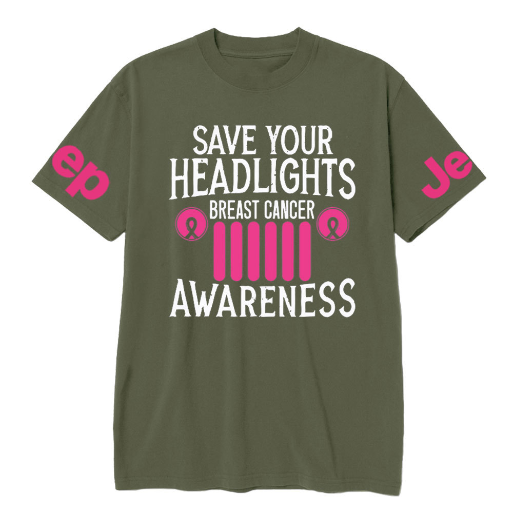 Save Your Headlights Breast Cancer Awareness Jp Ribbon T-shirt