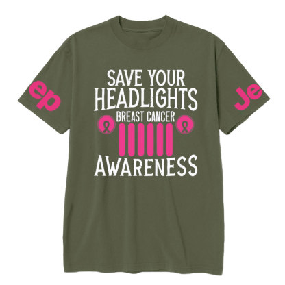 Save Your Headlights Breast Cancer Awareness Jp Ribbon T-shirt