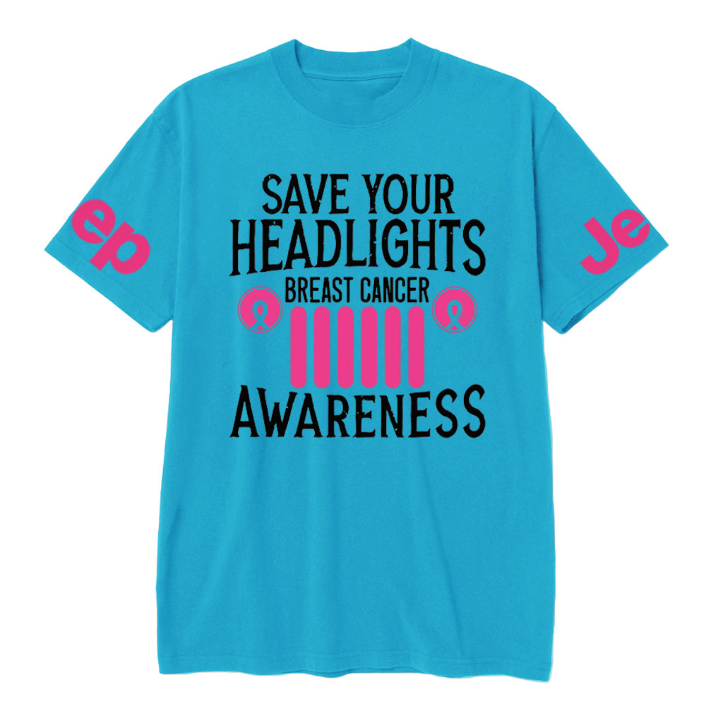 Save Your Headlights Breast Cancer Awareness Jp Ribbon T-shirt