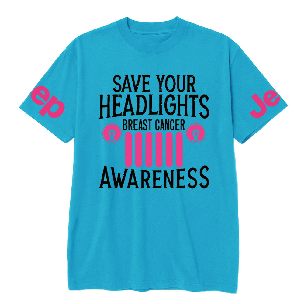 Save Your Headlights Breast Cancer Awareness Jp Ribbon T-shirt