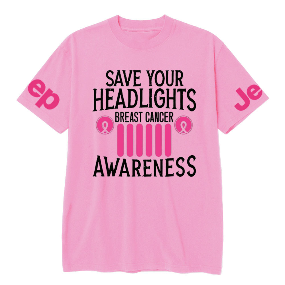 Save Your Headlights Breast Cancer Awareness Jp Ribbon T-shirt
