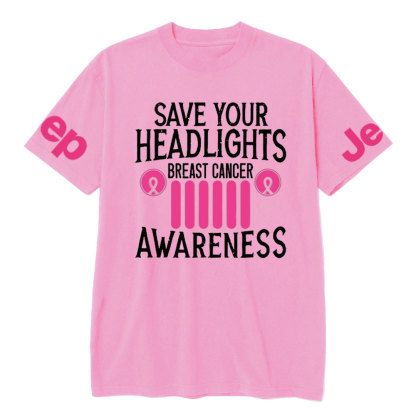 Save Your Headlights Breast Cancer Awareness Jp Ribbon T-shirt
