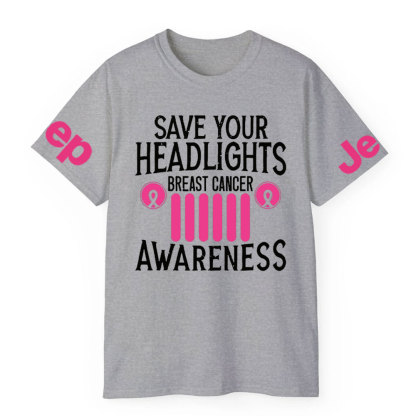 Save Your Headlights Breast Cancer Awareness Jp Ribbon T-shirt