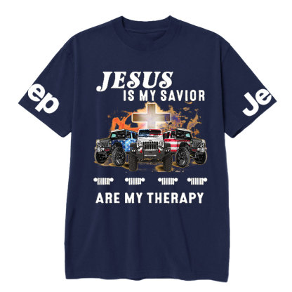 Jesus Is My Savior Jps Are My Therapy Christian Cross Jp American Flag T-Shirt