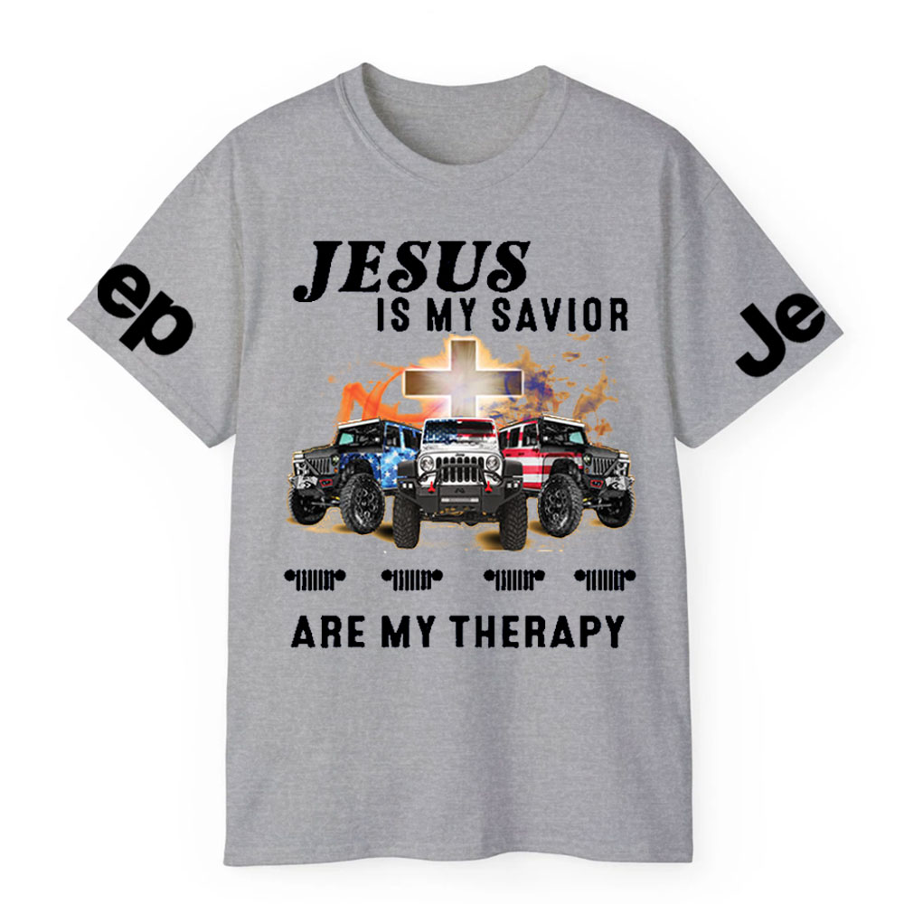 Jesus Is My Savior Jps Are My Therapy Christian Cross Jp American Flag T-Shirt