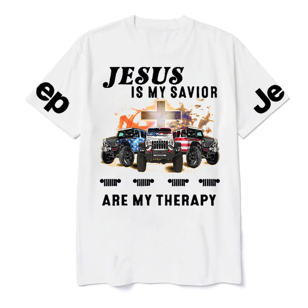 Jesus Is My Savior Jps Are My Therapy Christian Cross Jp American Flag T-Shirt