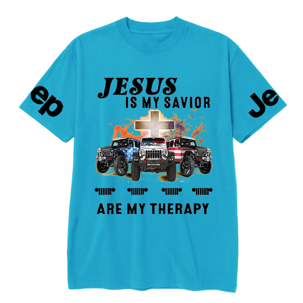 Jesus Is My Savior Jps Are My Therapy Christian Cross Jp American Flag T-Shirt