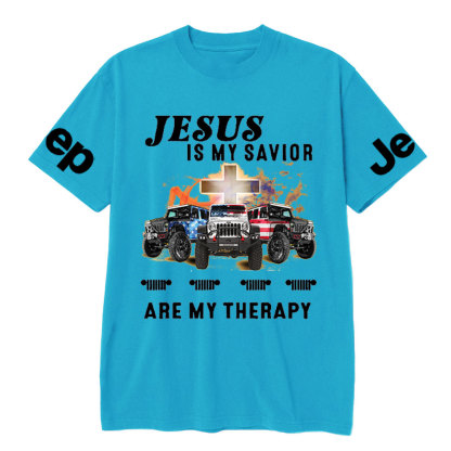 Jesus Is My Savior Jps Are My Therapy Christian Cross Jp American Flag T-Shirt