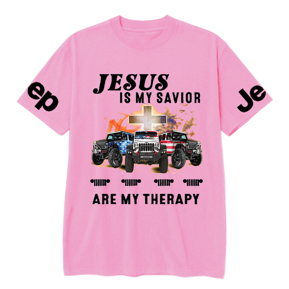 Jesus Is My Savior Jps Are My Therapy Christian Cross Jp American Flag T-Shirt