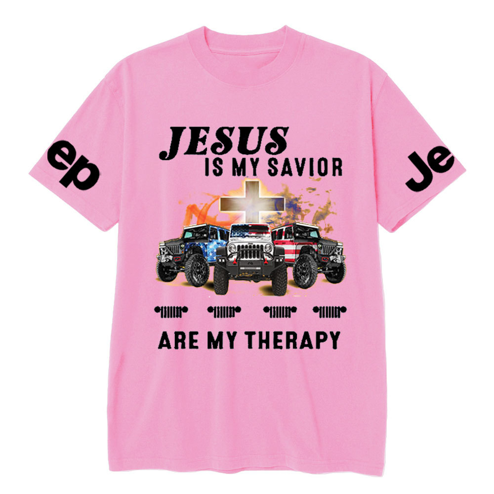 Jesus Is My Savior Jps Are My Therapy Christian Cross Jp American Flag T-Shirt