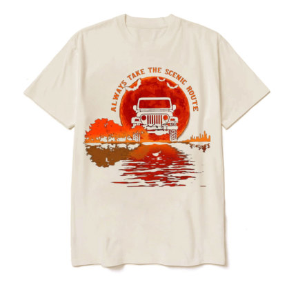 Always Take the Scenic Route Moon Lake Halloween Jp T-shirt
