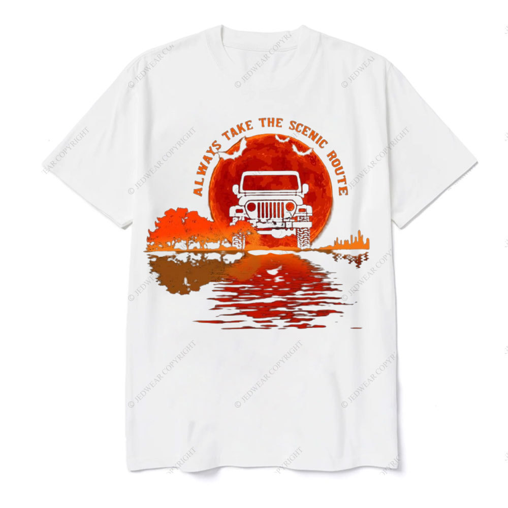 Always Take the Scenic Route Moon Lake Halloween Jp T-shirt