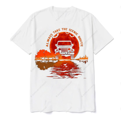 Always Take the Scenic Route Moon Lake Halloween Jp T-shirt