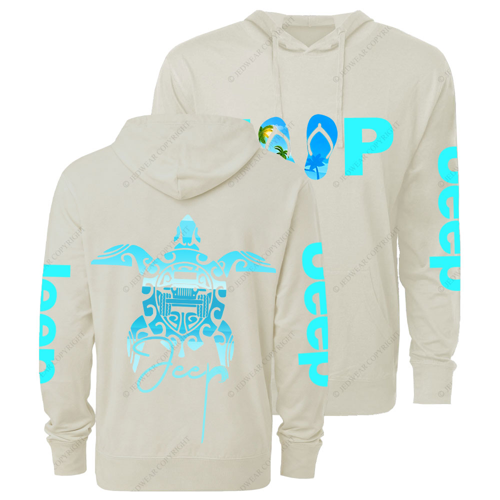 Sea Turtle Jp Print Double Printed Oversized Lightweight Hoodie